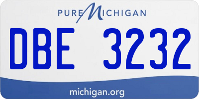 MI license plate DBE3232