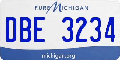 MI license plate DBE3234
