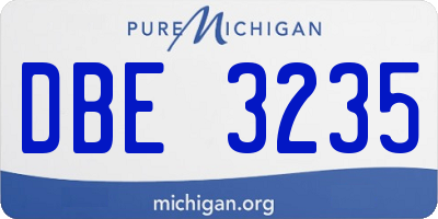 MI license plate DBE3235