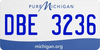 MI license plate DBE3236