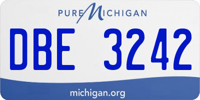 MI license plate DBE3242