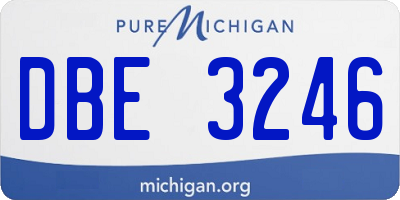 MI license plate DBE3246