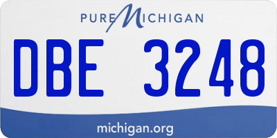 MI license plate DBE3248