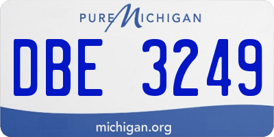 MI license plate DBE3249