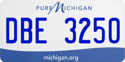 MI license plate DBE3250