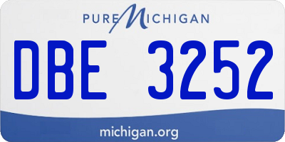 MI license plate DBE3252