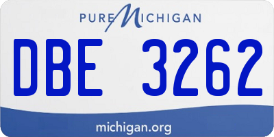 MI license plate DBE3262