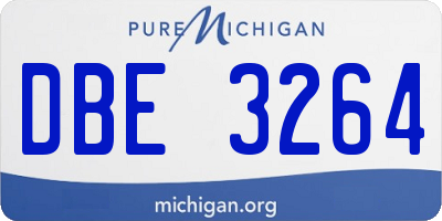 MI license plate DBE3264