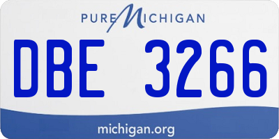 MI license plate DBE3266