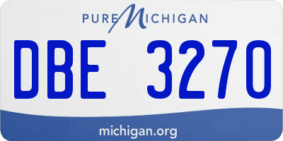 MI license plate DBE3270