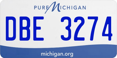 MI license plate DBE3274