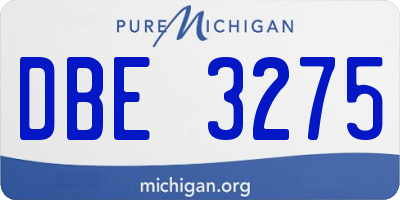 MI license plate DBE3275