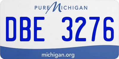 MI license plate DBE3276