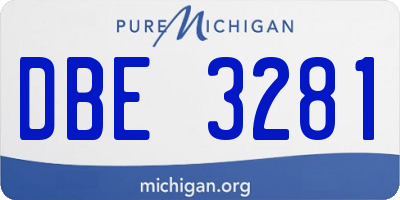 MI license plate DBE3281