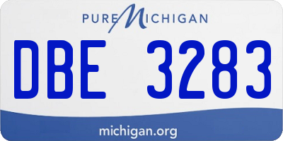 MI license plate DBE3283