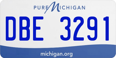 MI license plate DBE3291