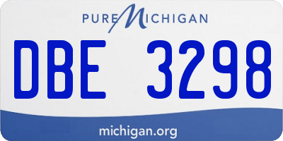 MI license plate DBE3298