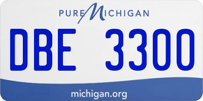 MI license plate DBE3300
