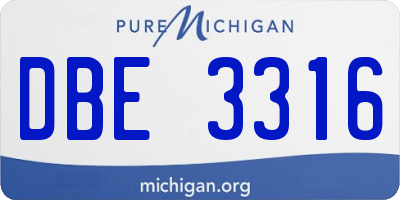 MI license plate DBE3316