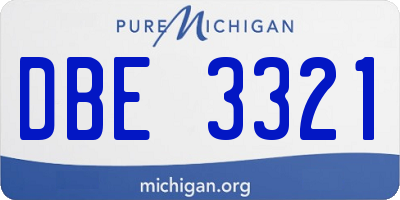 MI license plate DBE3321