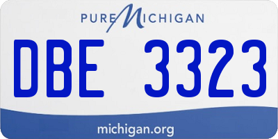 MI license plate DBE3323