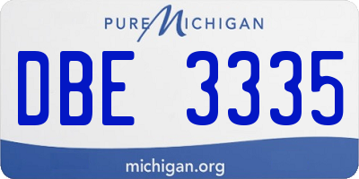MI license plate DBE3335