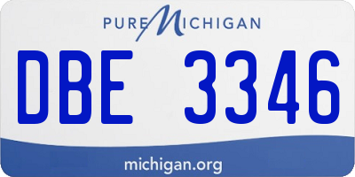 MI license plate DBE3346
