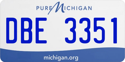 MI license plate DBE3351