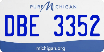 MI license plate DBE3352