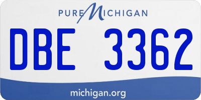 MI license plate DBE3362