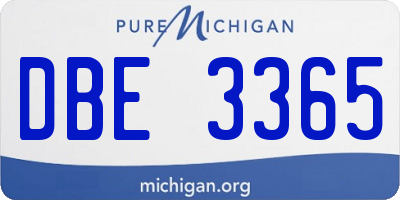MI license plate DBE3365