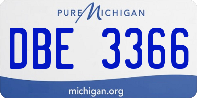 MI license plate DBE3366