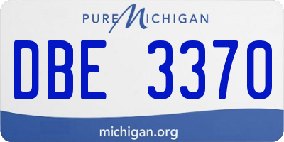 MI license plate DBE3370