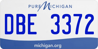 MI license plate DBE3372