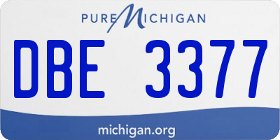 MI license plate DBE3377