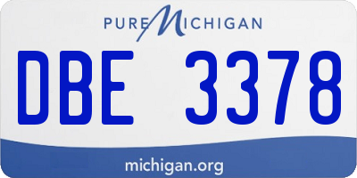 MI license plate DBE3378