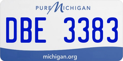MI license plate DBE3383
