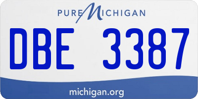 MI license plate DBE3387