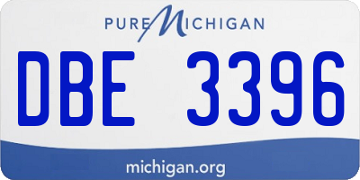 MI license plate DBE3396
