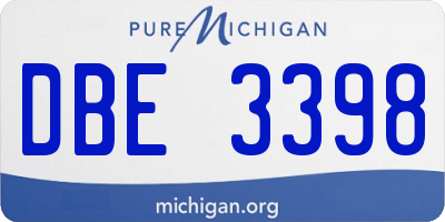 MI license plate DBE3398
