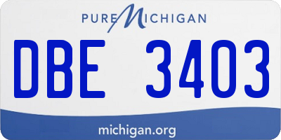 MI license plate DBE3403
