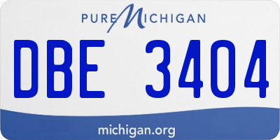 MI license plate DBE3404