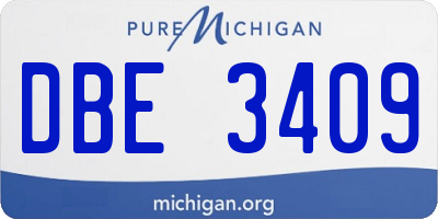 MI license plate DBE3409