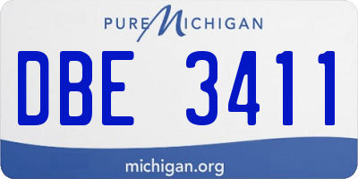MI license plate DBE3411