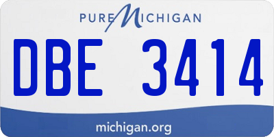 MI license plate DBE3414