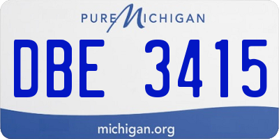 MI license plate DBE3415