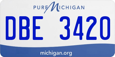 MI license plate DBE3420