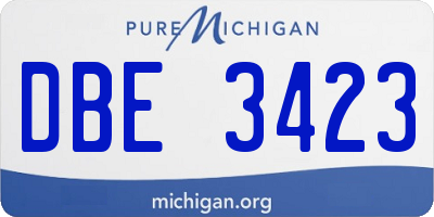 MI license plate DBE3423