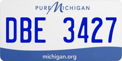 MI license plate DBE3427