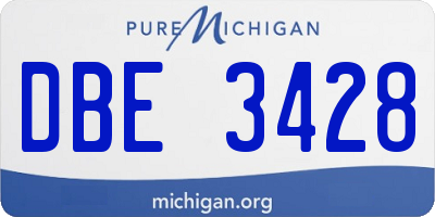 MI license plate DBE3428